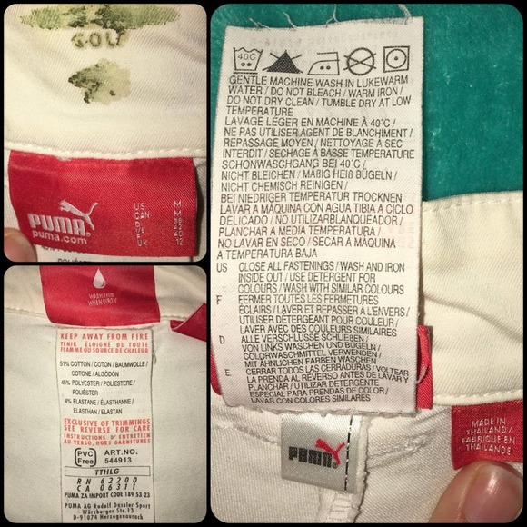 Puma Golf Pants Med White Stretch Snap Zip Button - Picture 13 of 16